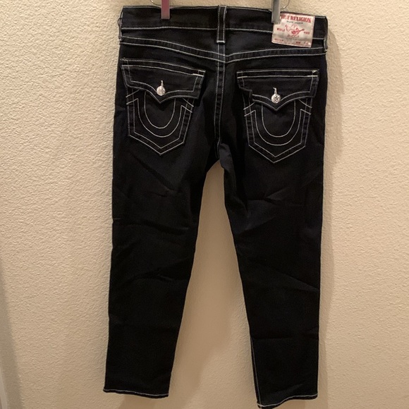 Men’s True Religion GENO SLIM JEAN Black Relaxed Straight Jeans - Picture 7 of 15